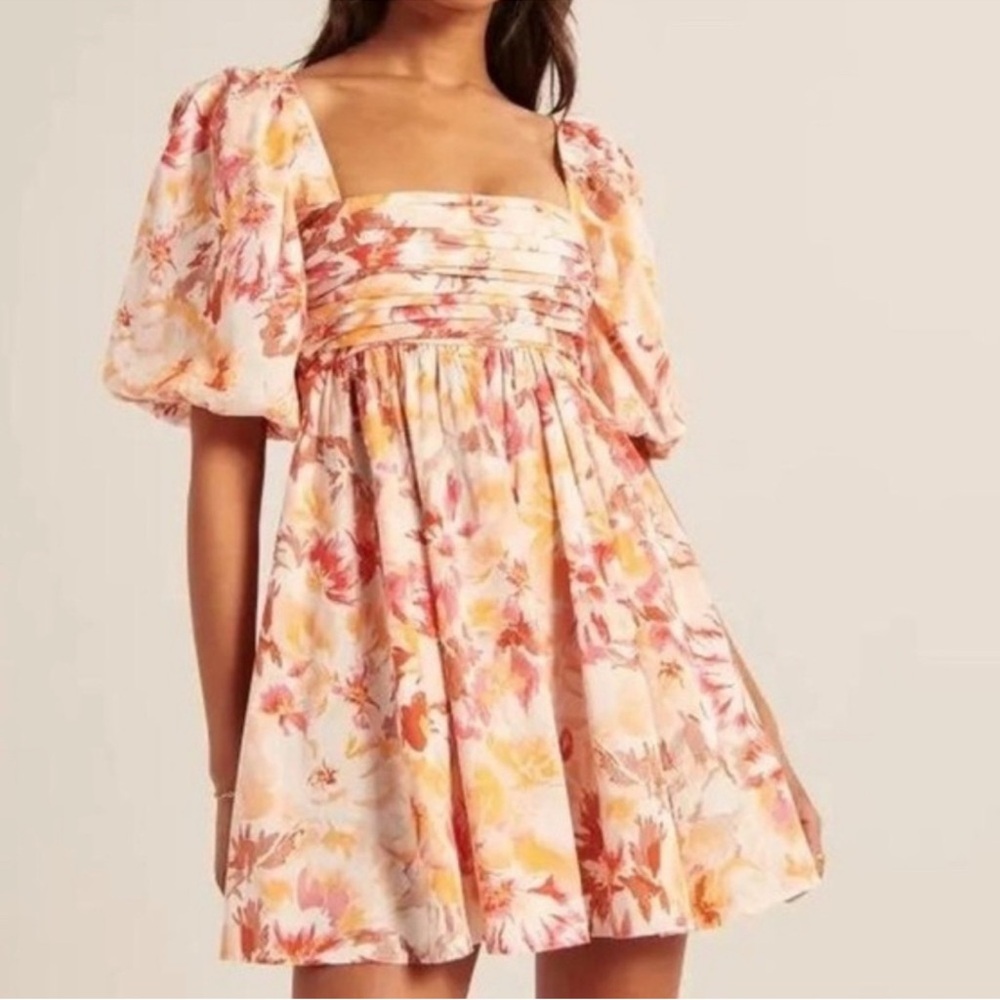 Abercrombie & Fitch Floral Mini Dress - Pink and Orange